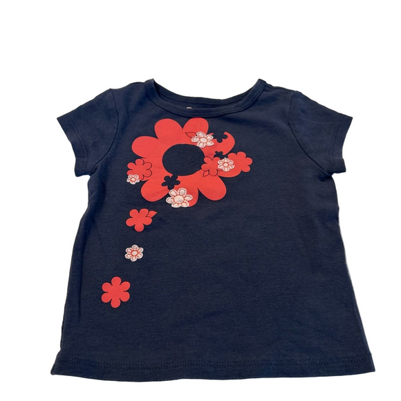 4/20$ Old Navy Baby toddler  blue/grey flower T-shirt size 18-24months - Picture 1 of 5